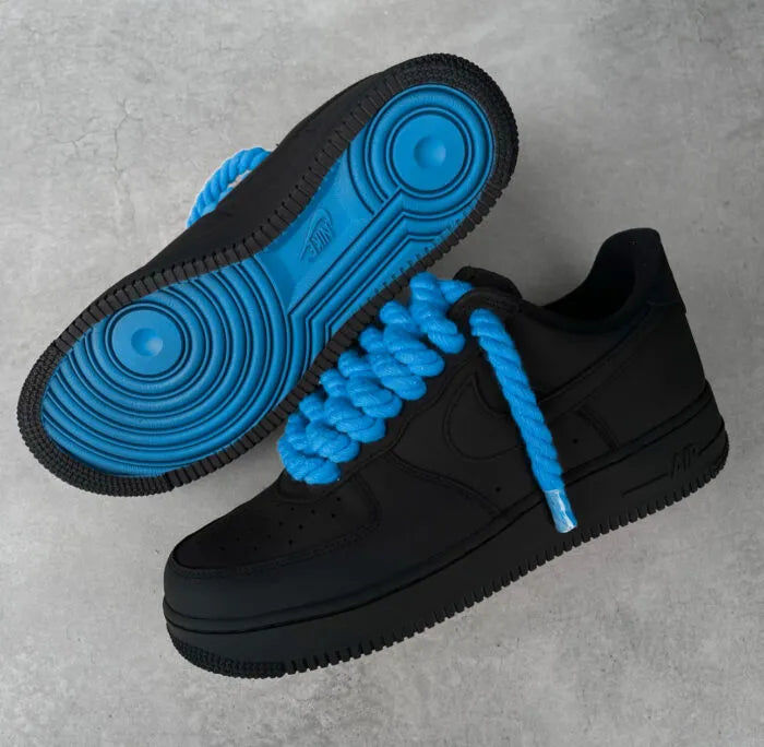 Custom AF1 Black x Lightblue Bottoms